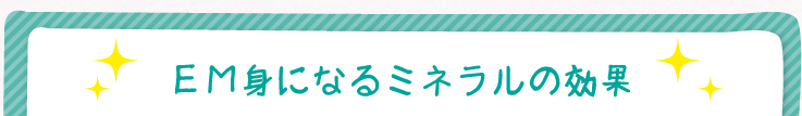 ＥＭ身になるミネラルの効果