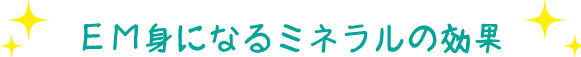 ＥＭ身になるミネラルの効果